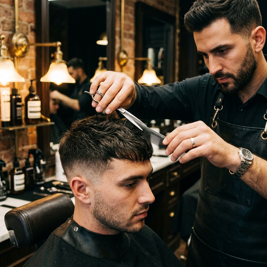 Modern haircut at The Empire Saloon